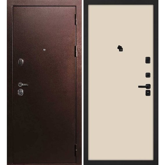 Входная дверь С-3 антик медь панель гладкая бежевая