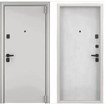 Входная дверь Super Omega PRO MP колоре бьянко без рисунка ПВХ бетон известковый