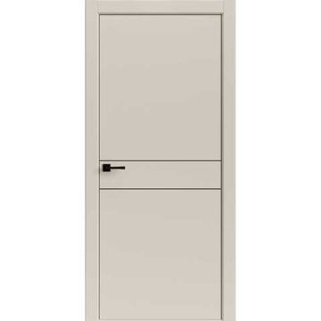 Межкомнатная дверь Light Geometry 4309 лофт бежевый кромка ABS чёрная глухая