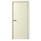 Межкомнатная дверь эмаль Лайн 1 слоновая кость глухая чёрная алюминиевая кромка