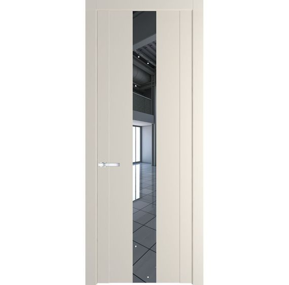 Межкомнатная дверь 1.9P кремовая магнолия остеклённая