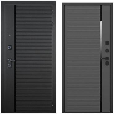 Входная дверь Пиано чёрный кварц панель пиано