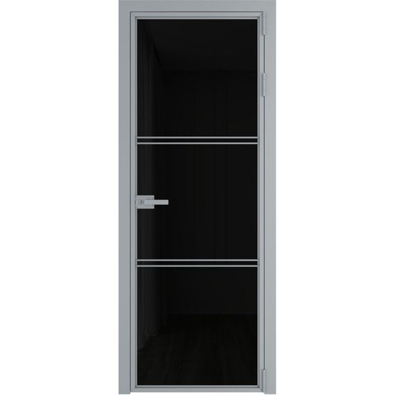 Алюминиевая межкомнатная дверь 3AХ серебро остеклённая