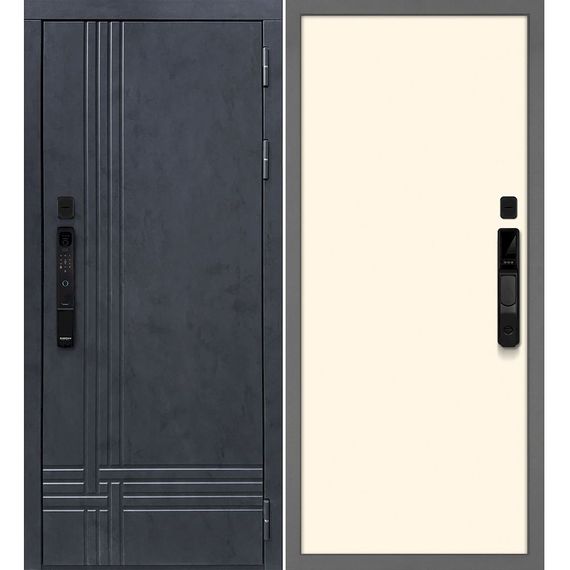 Входная дверь Осло смарт бетон антрацит панель гладкая магнолия