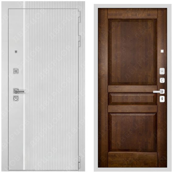 Входная дверь Президент Лайн ПВХ белый матовый панель гармония