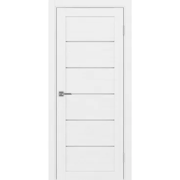 Межкомнатная дверь экошпон Турин 506.12 белый лёд остеклённая