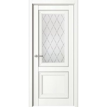 Межкомнатная дверь Прадо винил белый со стеклом