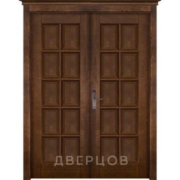 Межкомнатная дверь массив ольхи ОКА Лондон 2 античный орех распашная двустворчатая глухая