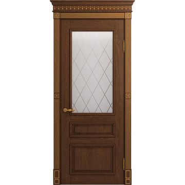 Межкомнатная дверь массив ясеня Viporte Рим кофе остеклённая