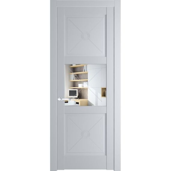 Межкомнатная дверь 1.4.2PM лайт грей остеклённая