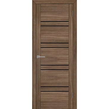 Межкомнатная дверь экошпон Uberture Uniline 30026 серый велюр остеклённая