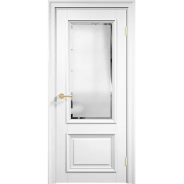 Межкомнатная дверь эмаль Дверцов Болонья 2 RAL 9003 остеклённая