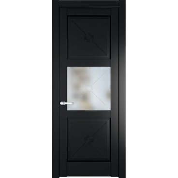 Межкомнатная дверь 1.4.2PM блэк остеклённая