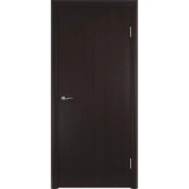 Межкомнатная дверь шпон fine line Гладкая венге глухая