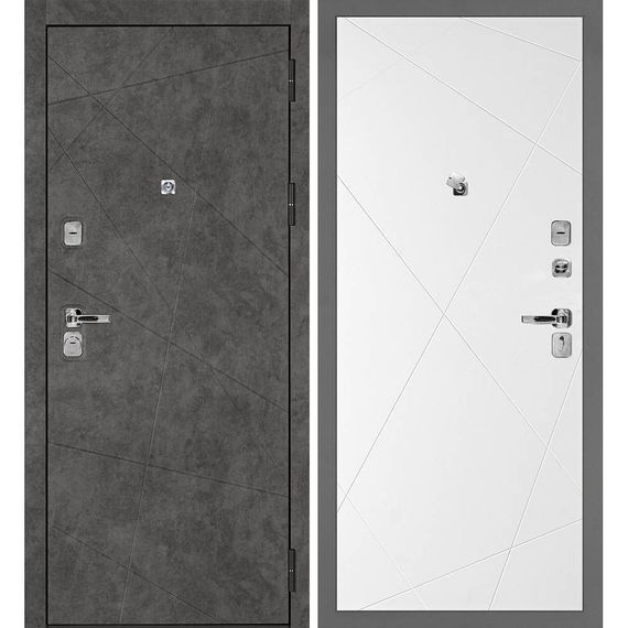 Входная дверь Урбан-127 панель фрезерованная PR-103 белая