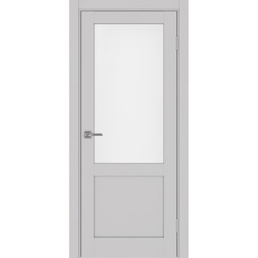 Межкомнатная дверь экошпон Турин 502.21 пепельный остеклённая