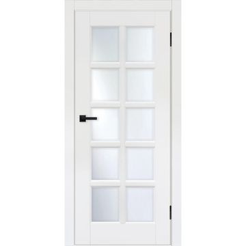 Межкомнатная дверь эмаль Турин 13 белый RAL 9003 остеклённая