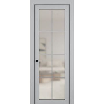 Межкомнатная дверь керамик NC 5 шеллак серый остеклённая