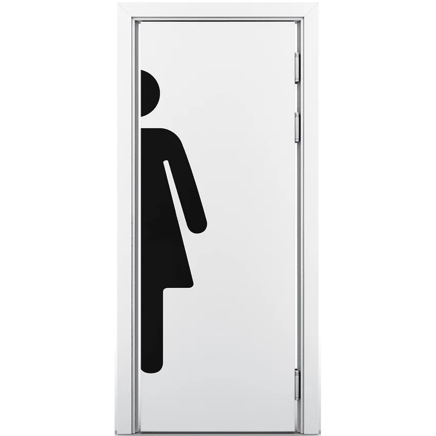 Маятниковая влагостойкая дверь белая глухая WOMAN