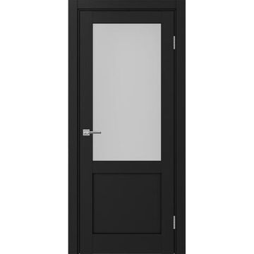 Межкомнатная дверь экошпон Турин 502.21 антрацит остеклённая