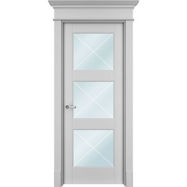Межкомнатная дверь эмаль Ofram Танжер 33X белая остеклённая