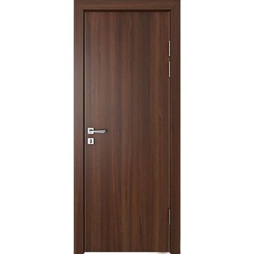 Звукоизоляционная дверь DG-600 ПВХ орех тиснёный 42 дб AL кромка авто порог