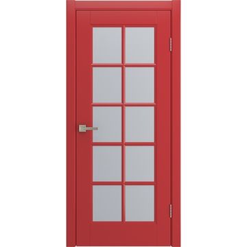 Межкомнатная дверь Аморе красная эмаль RAL 3028 со стеклом