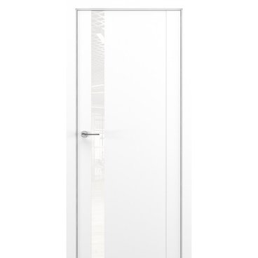 Межкомнатная дверь Porta V 11 белая Shellac White с белым стеклом