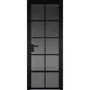 Межкомнатная алюминиевая дверь 4AG чёрная матовая RAL 9005 остеклённая