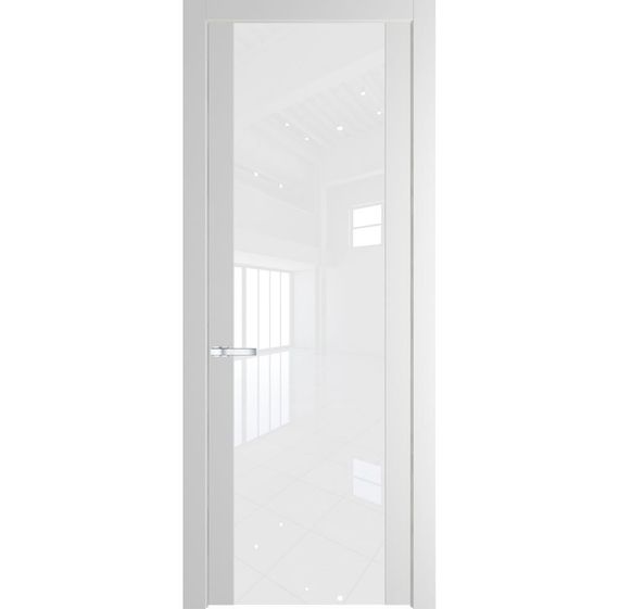 Межкомнатная дверь 1.7P крем вайт остеклённая
