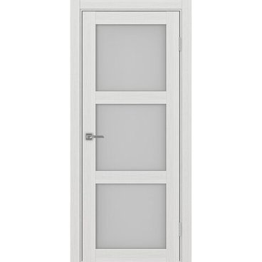 Межкомнатная дверь экошпон Турин 530.222 ясень серебристый остеклённая