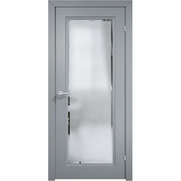 Межкомнатная дверь эмаль Дверцов Модена 1 RAL 7047 остеклённая