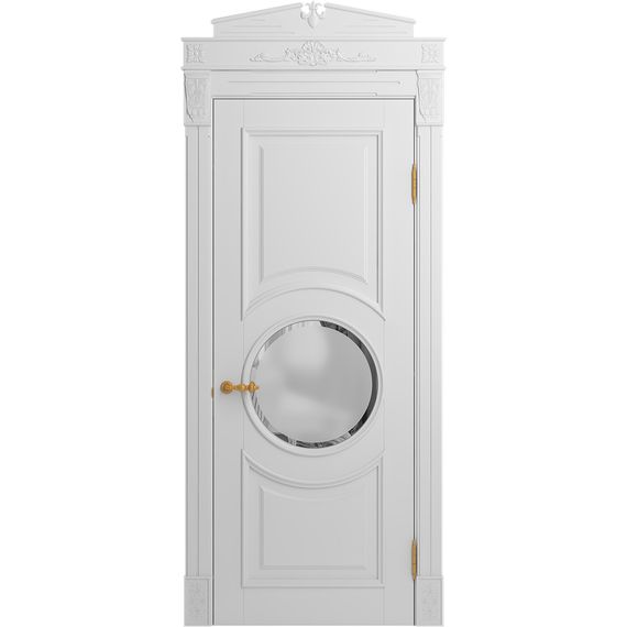 Межкомнатная дверь массив бука Viporte Лацио Амбиенте белая эмаль остекление 4