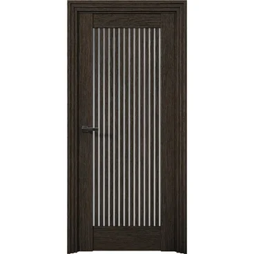 Межкомнатная дверь Никель 4 дуб тёмный со стеклом