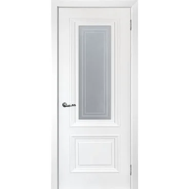 Межкомнатная дверь эмаль Текона Смальта 102 сапфир RAL 9003 остеклённая