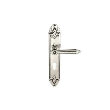 Ручка на планке для межкомнатной двери Castello PL90 натуральное серебро черный