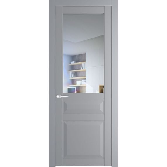 Межкомнатная дверь 1.5.3PD смоки остеклённая