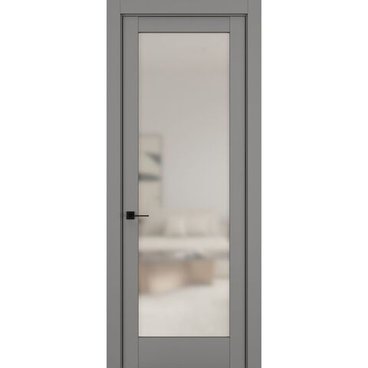 Межкомнатная дверь керамик NC 8 серый остеклённая