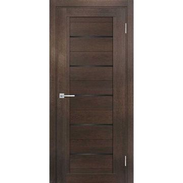 Межкомнатная дверь экошпон Мариам Техно-809 фреско стекло Lacobel черный