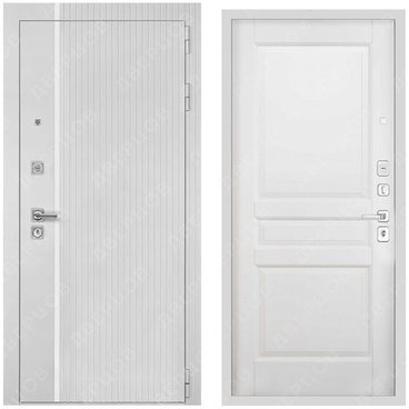 Входная дверь Президент Лайн ПВХ белый матовый панель гармония
