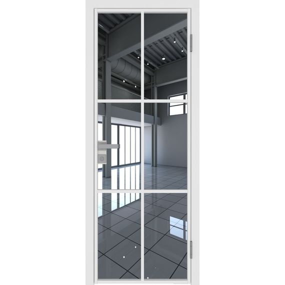 Межкомнатная алюминиевая дверь 3AG белая матовая RAL 9003 остеклённая