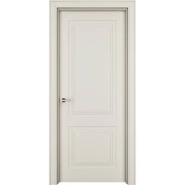 Межкомнатная дверь эмаль Паспарту-2 латте глухая