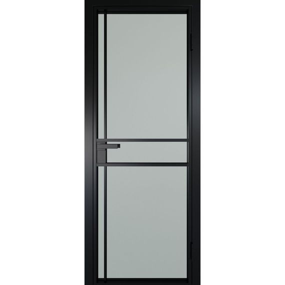 Межкомнатная алюминиевая дверь 9AG чёрная матовая RAL 9005 остеклённая