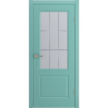 Межкомнатная дверь Патриция бирюзовая эмаль RAL 6027 со стеклом