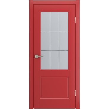 Межкомнатная дверь Патриция красная эмаль RAL 3028 со стеклом