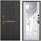 Входная дверь Артдеко чёрный силк панель зеркало Maxi силк грей