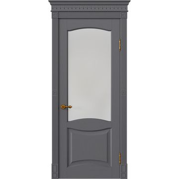 Межкомнатная дверь массив дуба Viporte Классика 2 графит остеклённая