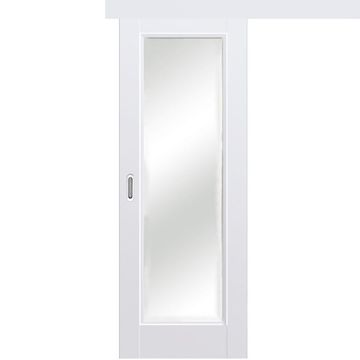 Раздвижная одностворчатая дверь Кобальт 42 аляска остеклённая