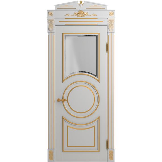 Межкомнатная дверь массив бука Viporte Лацио Амбиенте аворио патина золото остекление 1