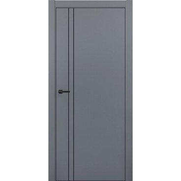 Межкомнатная дверь ПЭТ Silk-2 графит кромка ABS чёрная молдинг